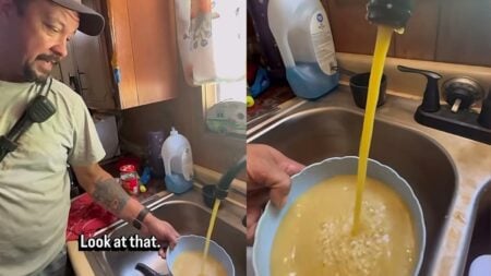 ‘This Is Not Normal’: West Virginia Resident Shows Yellow Water Coming From Faucet A picture of the West Virginia resident.