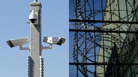 New Mexico Residents Angry After CoreCivic Avoids Criminal Charges Over Destroyed Video Evidence: ‘Put Them in Their Own Prisons’ Security cameras mounted outside a prison facility