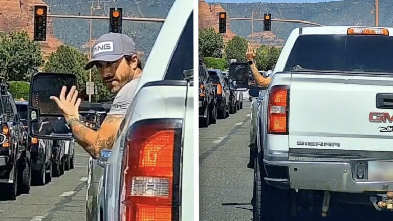 Arizona Truck Driver Deemed ‘Man-Child’ After Crashing Out Over Yielding Driver: ‘Upset Over His Gender Affirmation’ Arizona Truck Driver Road Rage Gestures