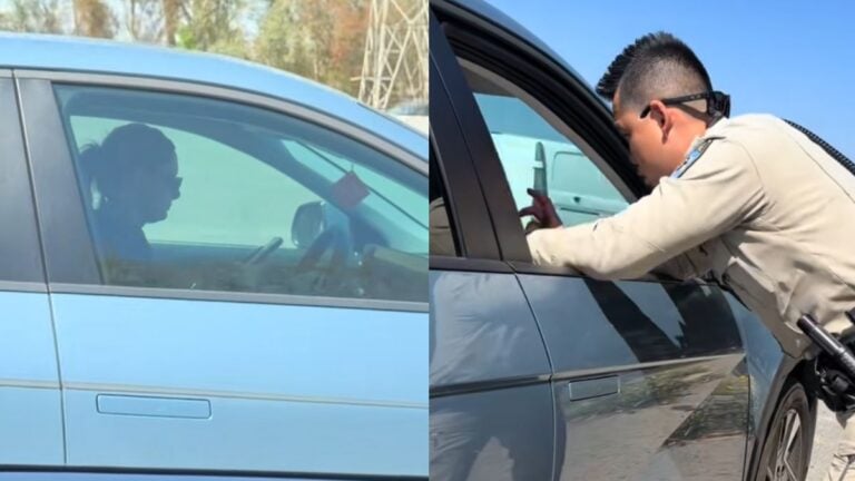 California Cop Catches Driver Allegedly Texting With No Hands on the Wheel at 85 MPH: ‘She 100% Told Her Friends That She Was Pulled Over for No Reason’ California Cop Catches Driver Allegedly Texting With No Hands on the Wheel at 85 MPH