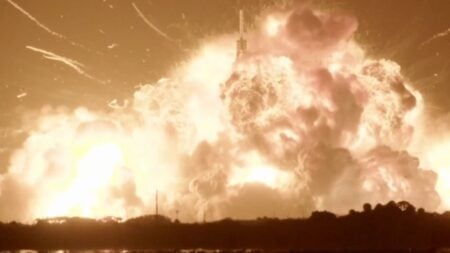 ‘Don’t Want To Hear About My Carbon Footprint Ever Again’: Internet Reacts As Blue Origin Rocket Explodes During Florida Test A massive fireball and plume of smoke rise from Launch Complex 36 at Cape Canaveral Space Force Station in Florida as Blue Origin's New Glenn rocket explodes during a static fire test on May 28, 2026.