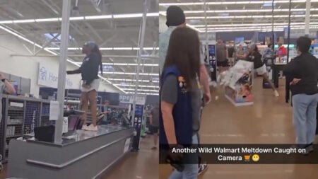 Washington Walmart Erupts As Shopper Climbs Counter Over Refund Denial: ‘Mental Maturity of a 2-Year Old’ Washington Walmart Erupts As Shopper Climbs Counter Over Refund Denial: ‘Mental Maturity of a 2-Year Old’