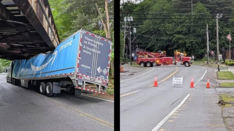 Amazon Truck Slams Into Massachusetts Bridge After Blatantly Ignoring Warning Signs: ‘At What Point Should They Stop?’ Massachusetts Amazon truck wedge