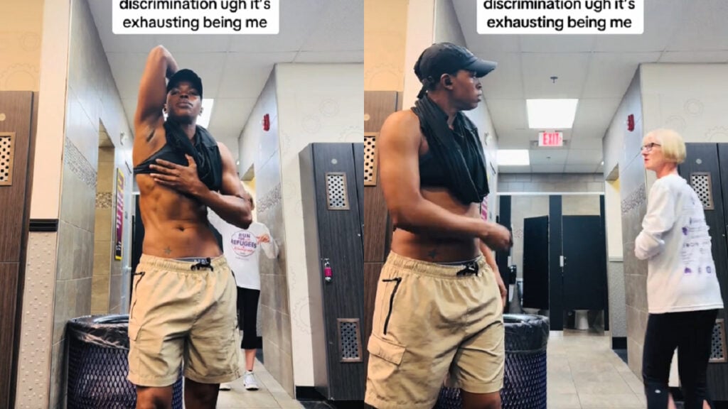 Connecticut Karen Harassing Muscular Woman Flexing in Bathroom Goes Viral: ‘This is the women’s dressing room’ Connecticut-Karen-Harasses-Muscular-Woman-Flexing-in-Bathroom