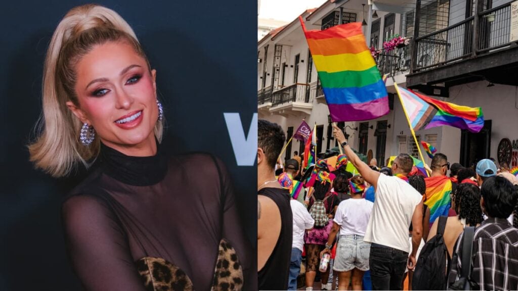 Outrage After New York Superstar Paris Hilton Starts Selling ‘Stop Being Straight’ Merch: ‘Very Disgusting Individual’ A picture of Paris Hilton and a Pride celebration.