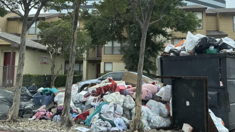 Garbage Mountain Builds at Texas Apartment