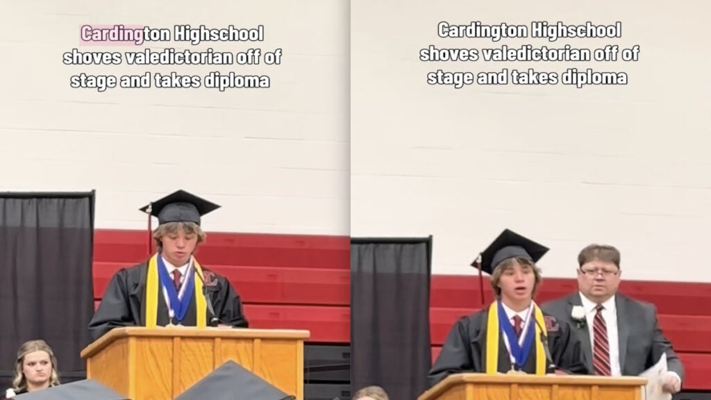 Ohio Valedictorian Removed During Graduation Speech After Going Off Script: ‘We No Longer Have the Freedom of Speech Anywhere’ Ohio Valedictorian Goes Off Script During Graduation Speech, is Removed by Principal