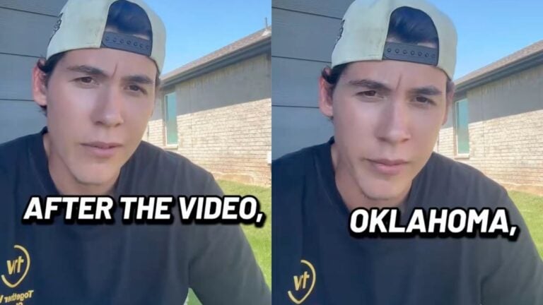 Oklahoma girl dad speaks to camera in update video after viral QuikTrip restroom confrontation.