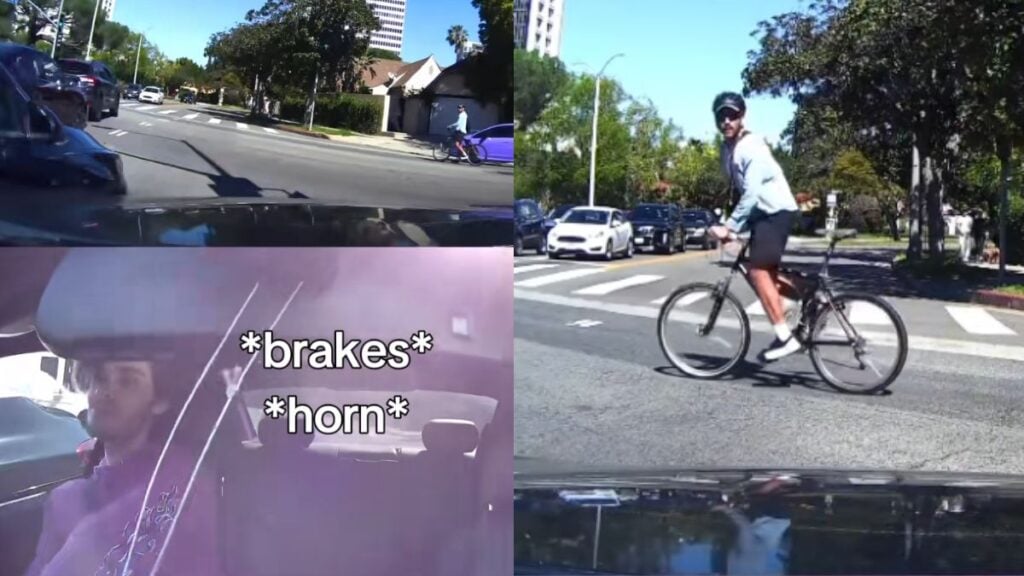California Driver Gets Hit by Car Changing Lanes, Cyclist Randomly Blames and Taunts Him: ‘Glad You Had a Dashcam’ California Driver Gets Hit by Car Changing Lanes, Cyclist Randomly Blames and Taunts Him