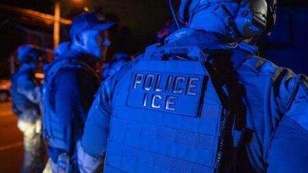 Secretary of Homeland Security Markwayne Mullin observes a U.S. Immigration and Customs Enforcement operation in Northern Virginia, May 15, 2026.