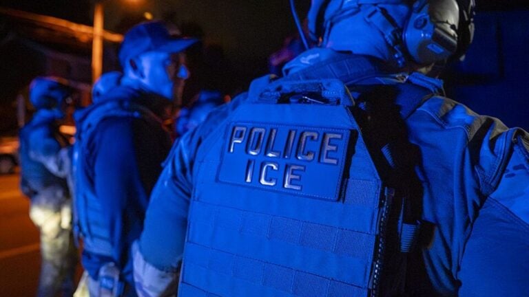 Secretary of Homeland Security Markwayne Mullin observes a U.S. Immigration and Customs Enforcement operation in Northern Virginia, May 15, 2026.
