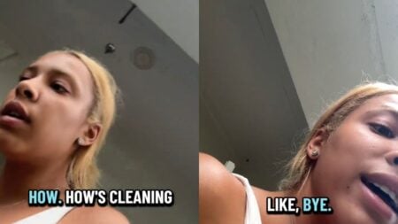 ‘I Can Understand Both Sides’: Texas Woman’s Balcony Cleaning Dispute Divides TikTok Woman speaking in a TikTok video about a dispute with a neighbor.