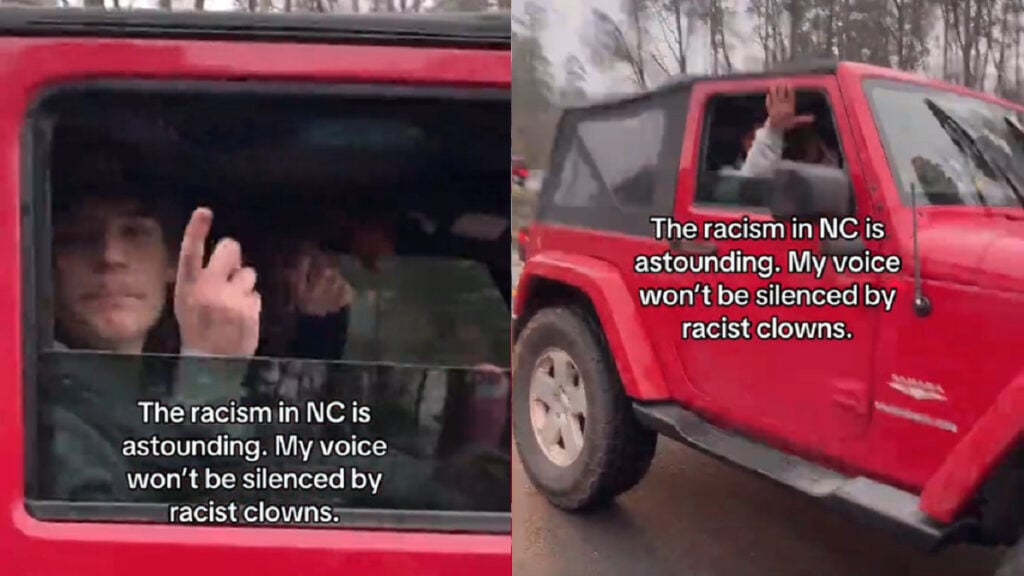 North-Carolina-Driver-Says-Man-Gives-Nazi-Salute-After-Seeing-Anti-ICE-Message-on-Car