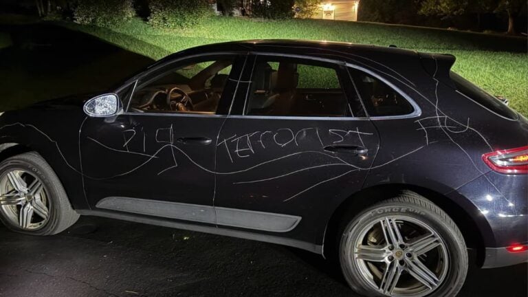 A picture of the Pennsylvania shop owner's car.
