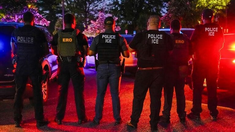 U.S. Immigration and Customs Enforcement (ICE) Enforcement and Removal Operations' (ERO) from Baltimore, Maryland "ride along" on 2 August 2023.