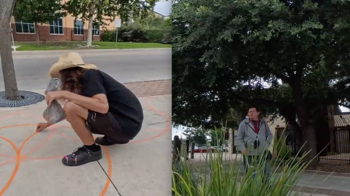Texas Street Artist Defies Sidewalk Chalk Ban by Drawing Outside Local News Station: ‘People Are So Miserable’