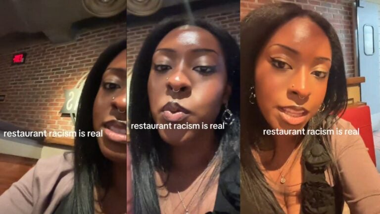 ‘Is the Comment Section Okay?’: California Woman Suggests Restaurant Seating Was Racially Motivated, Commenters Push Back Woman seated inside a restaurant speaking in a TikTok video with text reading "restaurant racism is real."