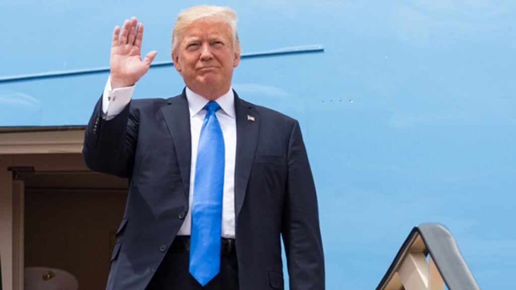 Florida Taxpayers Balk at Paying Millions to Rename Airport After Trump: ‘Of Course Someone Else Is Footing the Bill’ President Donald Trump leaves an airplane.
