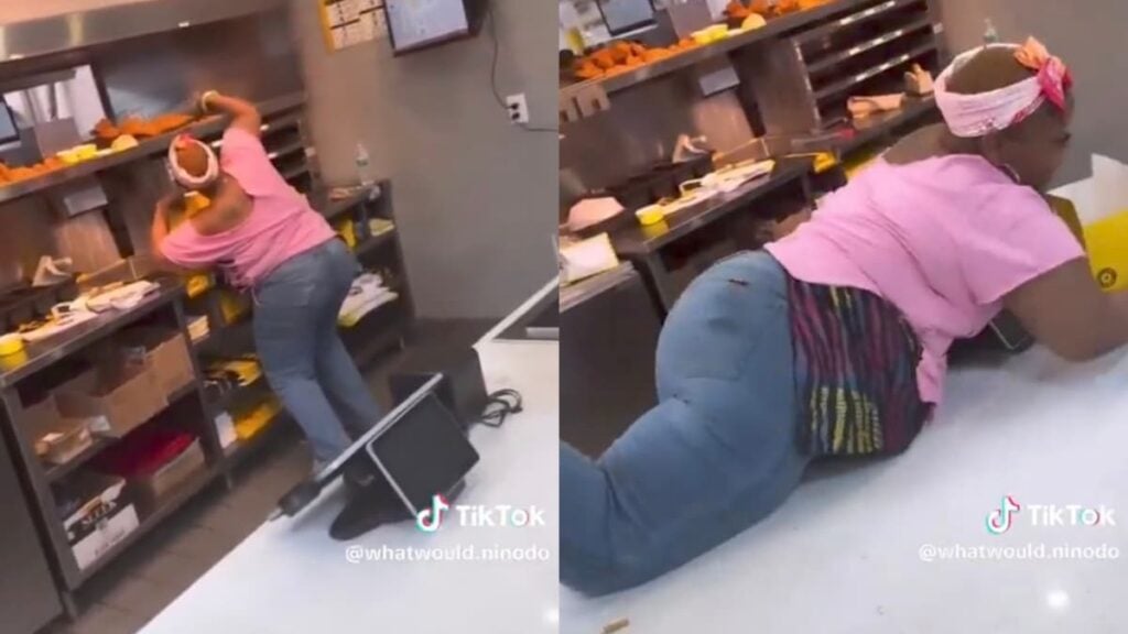 Shameless New York Woman Jumps Over Restaurant Counter to Pack Her Own Food: ‘Too Old for This Foolishness’ A picture of the New York woman.