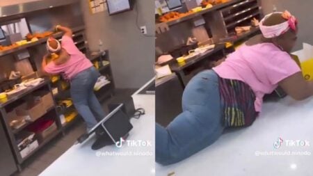 Shameless New York Woman Jumps Over Restaurant Counter to Pack Her Own Food: ‘Too Old for This Foolishness’ A picture of the New York woman.