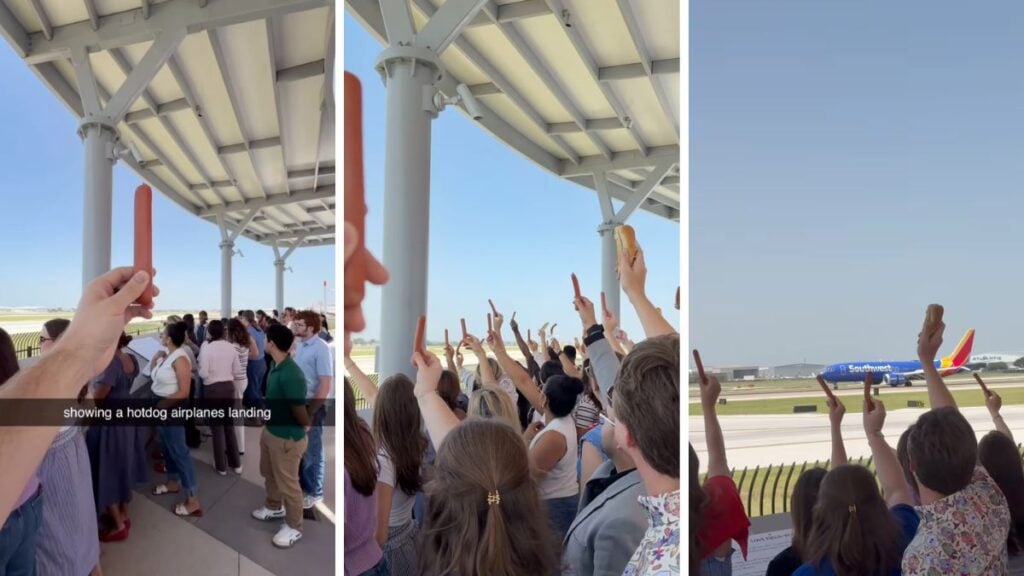 Texas Airport Crowd Greets Incoming Flights With Waving Hot Dogs: ‘Why Is Everyone’s Instant Reaction to Wiggle Them?’