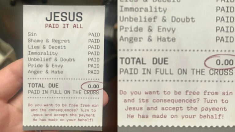 Tennessee Diners Leave ‘Jesus Paid It All’ Card Instead of Payment: ‘Divine Dine and Dash’ Tennessee Diners Leave ‘Jesus Paid It All’ Card Instead of Payment: ‘Divine Dine and Dash’