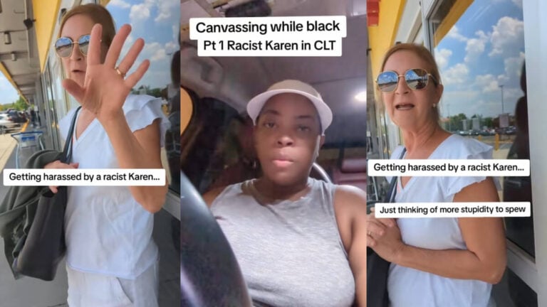 ‘We Are Sick of You People’: Black Woman Harassed by ‘Racist Karen’ While Canvassing in North Carolina North Carolina Canvasser Racist Karen Confrontation