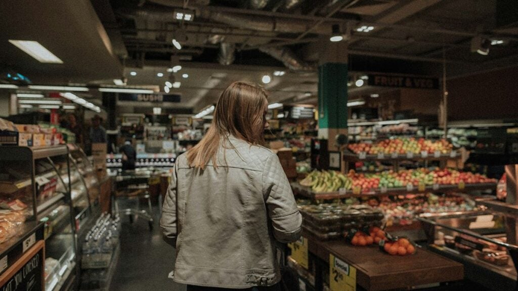 A woman in a grocery store