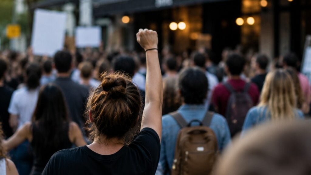 Viral New York Restaurant Protest Ignites Online Firestorm: ‘This Is a Hate Crime’ vs. ‘Not All Heroes Wear Capes’ Photo of protesters outside a restaurant