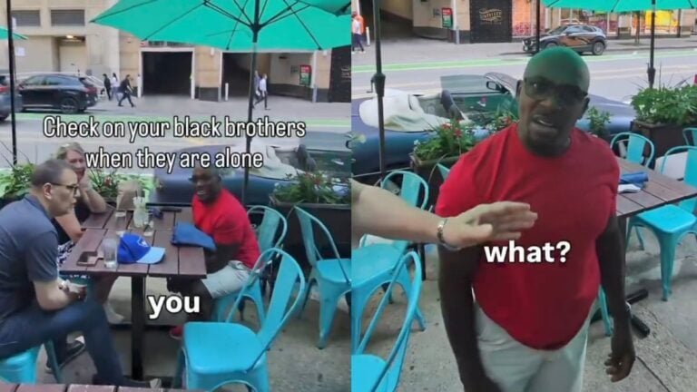 Illinois Influencer Checks on Black Man Sitting With White Friends, Then It Backfires: ‘Typical Obnoxious Behavior’ A picture taken by the Illinois influencer.