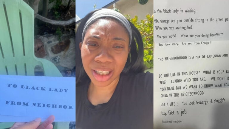 California Racist Neighbor Letter