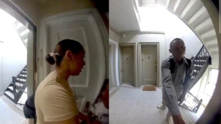 Terrifying Moment as New York Woman Slams Door Shut Just Before Stranger Can Get Inside: ‘Deport Him’ A picture of the New York woman.