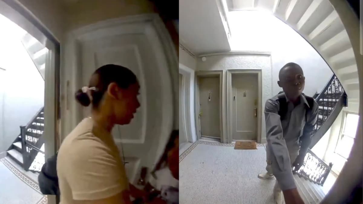 Terrifying Moment as New York Woman Slams Door Shut Just Before Stranger Can Get Inside: ‘Deport Him’