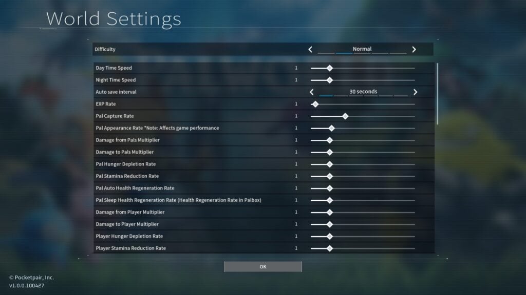 Palworld Server Settings