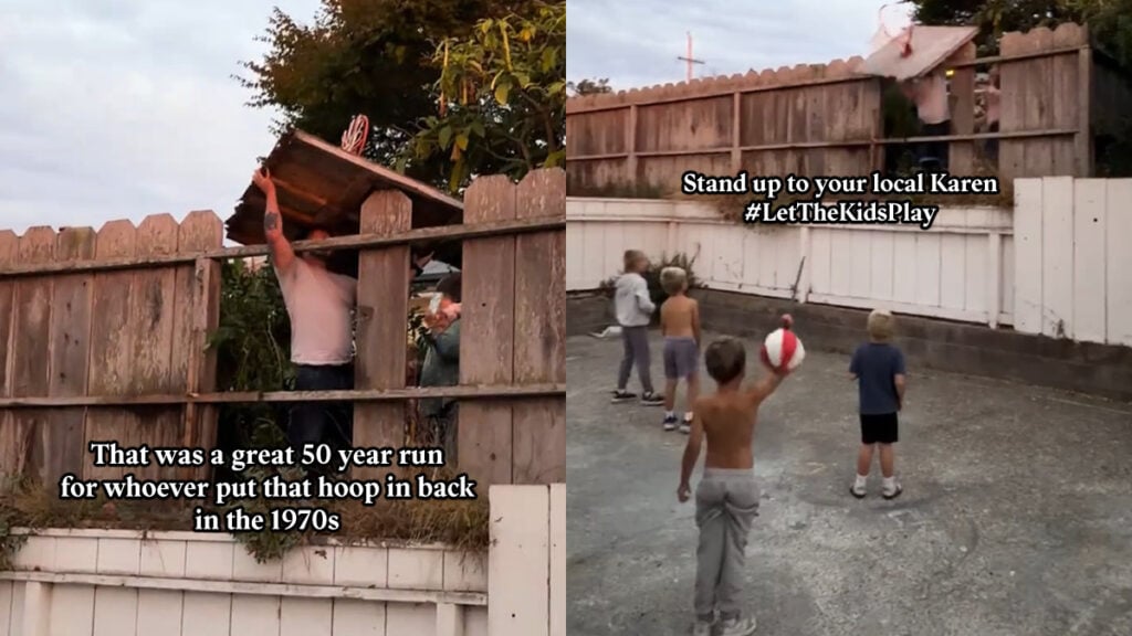 California Neighbor Sparks Outrage After Removing Family’s Basketball Hoop: ‘Having Beef With Children Is Super Embarrassing’ California Neighbor Sparks Outrage After Removing Family’s Basketball Hoop: ‘Having Beef With Children Is Super Embarrassing’