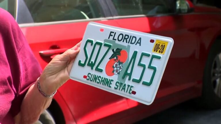 Florida Woman Accidentally Becomes Her Retirement Community's Most Scandalous Driver Thanks to One Very Racy License Plate