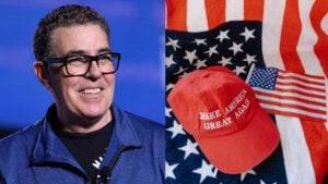 MAGA California Comedian Adam Carolla Sparks Outrage Over Disturbing Remarks: ‘I Feel So Sorry for His Wife’ A picture of California comedian Adam Carolla and a MAGA hat.