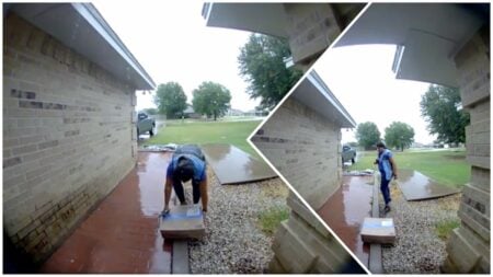 Delivery Driver Caught on Camera Leaving Package in the Rain Despite Covered Porch: ‘Just an Extra 2Ft’ Delivery driver leaves package in the rain