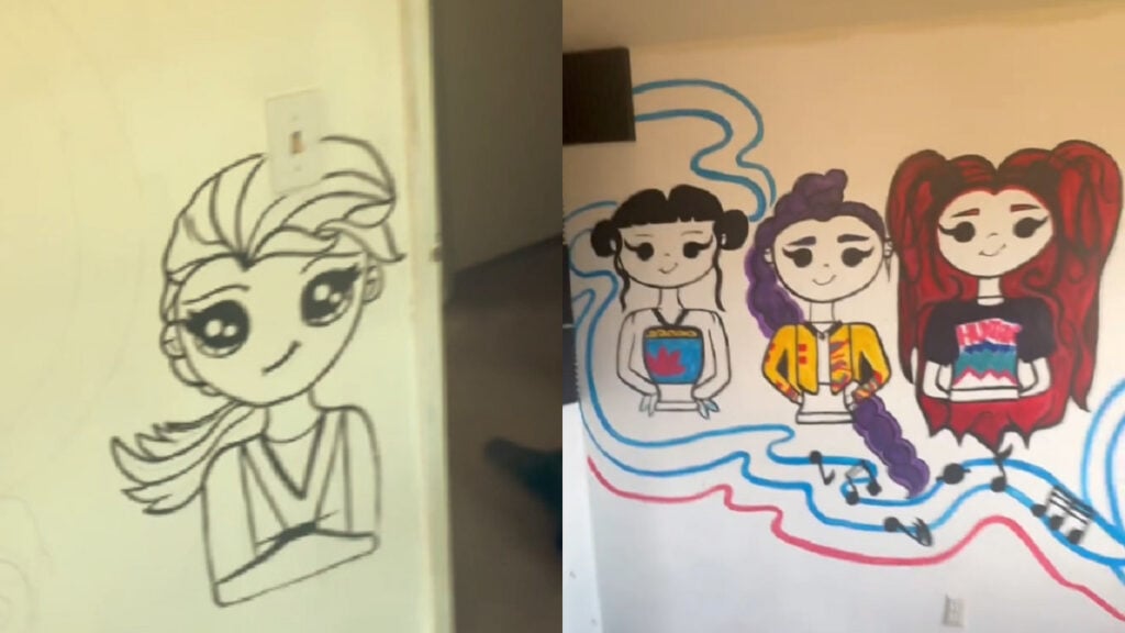 Arizona-Landlord-Shows-Off-Rented-Room-Depicting-Creepy-Kpop-Demon-Hunters-and-Disney-Wall-Art