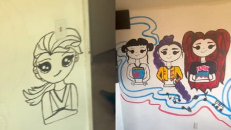 Arizona Landlord Shows Off Rented Room Depicting Creepy Kpop Demon Hunters and Disney Wall Art: ‘The classic I cant draw hands pose’ Arizona-Landlord-Shows-Off-Rented-Room-Depicting-Creepy-Kpop-Demon-Hunters-and-Disney-Wall-Art