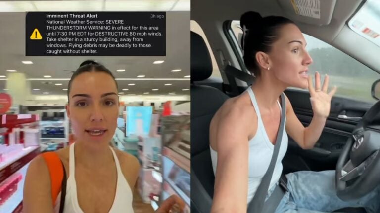 New Jersey Influencer Drives Through Severe Thunderstorm While Vlogging With One Hand, Ignores Weather Alert: ‘How About We Don’t Film and Drive?’ New Jersey Influencer Drives Through Severe Thunderstorm While Vlogging With One Hand, Ignores Weather Alert