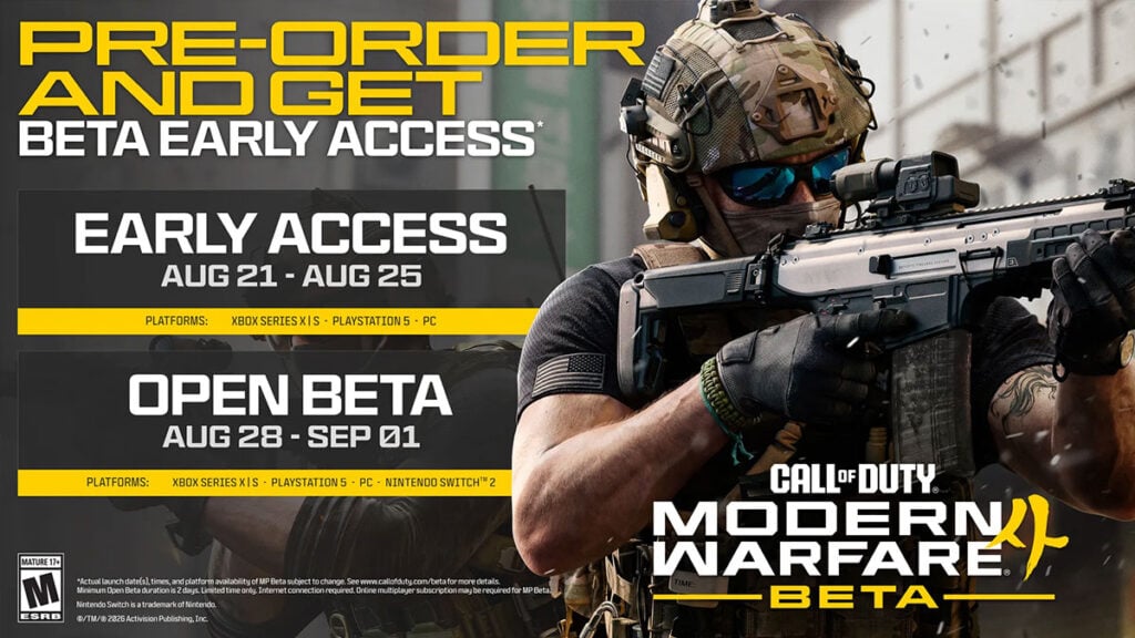COD Modern Warfare 4 Free Open Beta Starts This August, Nintendo Switch 2 Included