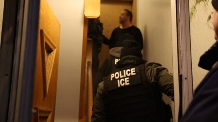‘This Is Just Disgusting’: ICE Detains U.S. Citizen in New Jersey Who Allegedly Challenged Agents During Neighbor’s Arrest U.S. Immigration and Customs Enforcement (ICE) Enforcement and Removal Operations' (ERO) officers in West Palm Beach, Florida on February 14, 2025.
