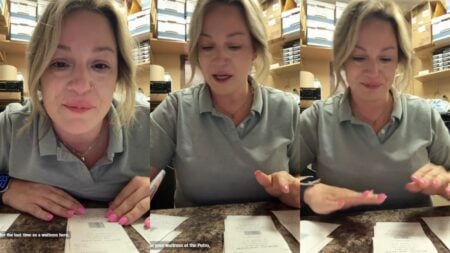 Tennessee Woman Says Her Own Mother Got Her Fired by Filing HR Complaints: ‘My Own Mother’ Woman sitting at a counter counting cash next to printed receipts.