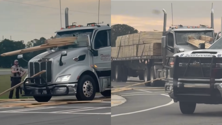 A Georgia semi driver survived after wooden planks smashed through his windshield, leaving viewers comparing the crash to Final Destination.