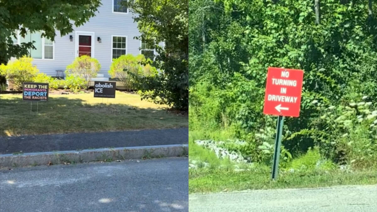 Maine Liberal’s Pro-Immigrant Yard Signs Go Viral After Internet Spots One Ironic Detail: ‘They’re Always Giant Hypocrites’