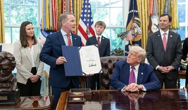 ‘Get Rid of Him’: Ohio Fury Erupts After Jon Husted Donations Linked to Data Center Giants Surface Sen. Jon Husted at the White House