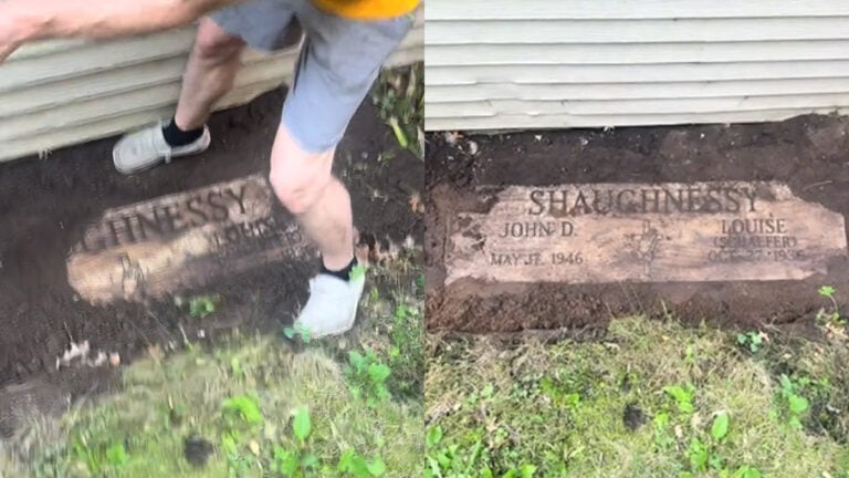 Minnesota Woman Finds Coffin While Digging Backyard: ‘You See a Grave, I See No Property Taxes’ Minnesota Woman Finds Coffin While Digging Backyard: ‘You See a Grave, I See No Property Taxes’