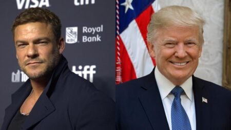 ‘Go Woke, Go Broke’: Trump Supporters Dunk on North Dakota’s Alan Ritchson After Box Office Flop A picture of North Dakota actor and Trump.