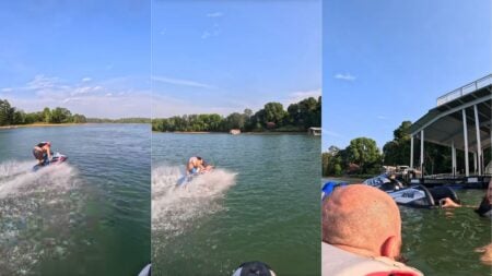 Georgia Man Passes Out While Riding Jet Ski, Crashes Into Dock At Full Speed: ‘Maybe It’s True That Women Live Longer Than Men’ Jet ski rider in Georgia slumped unconscious moments before crashing into a wooden dock at high speed.